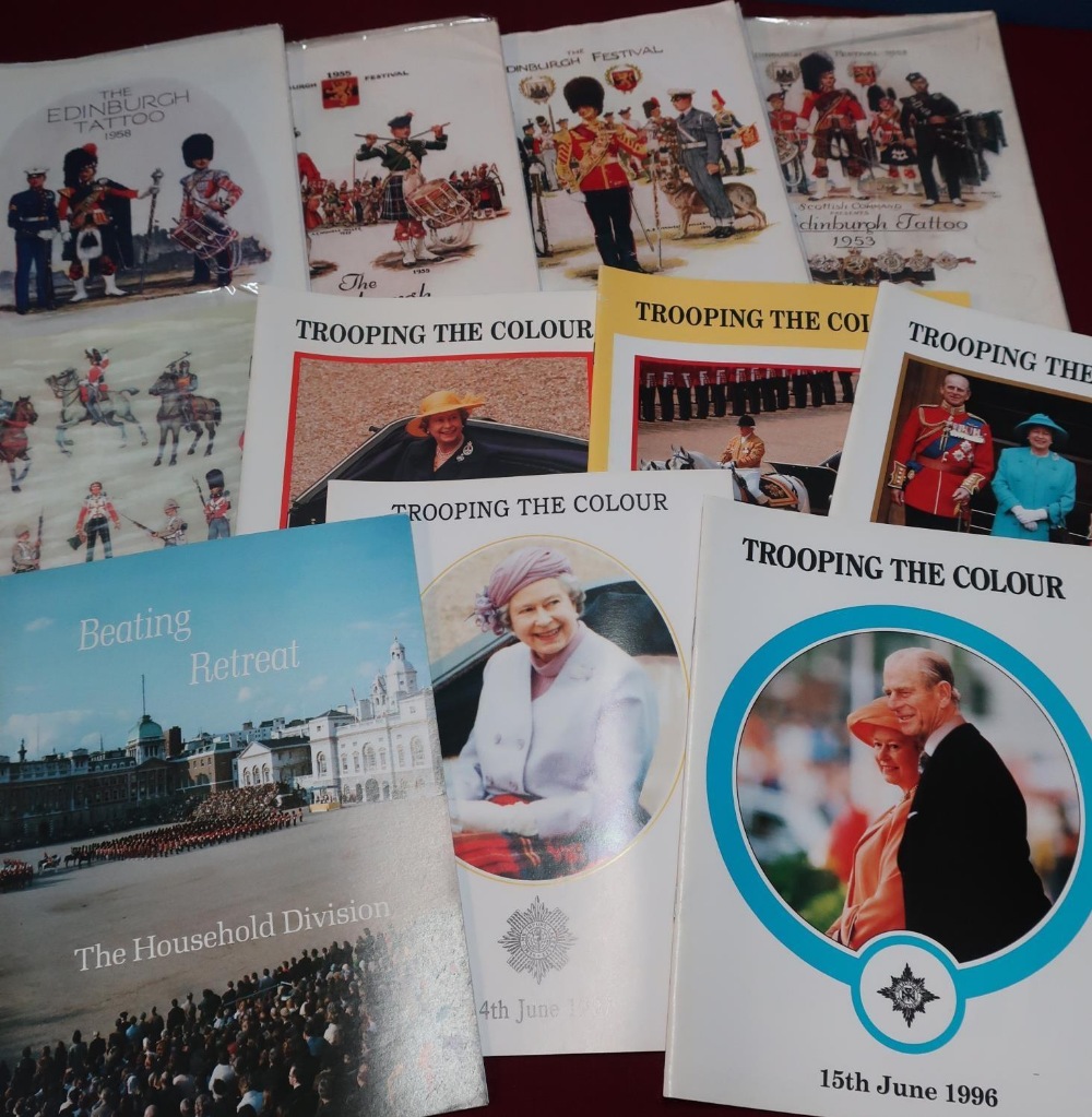 Large quantity of military tattoo and parade programmes, booklets etc including Trooping the