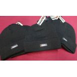 Five new ex shop stock Thinsulate black beanie hats