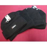 Five new ex shop stock Thinsulate black beanie hats