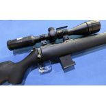 CZ455 .17 HMR bolt action rifle with sound moderator and Hawke 4-12x40 AO scope serial no.