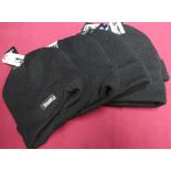 Five new ex shop stock Thinsulate black beanie hats