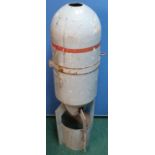 Fibre glass and aluminium round nose bomb casing (height 105cm)