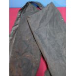 Pair of waxed Alan Paine chapps outer trousers