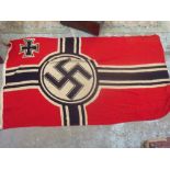 Large WWII German Nazi Kriegsmarine flag with eagle above Swastika M Krfl 150 x 250 including old