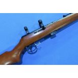 BSA Armatic .22LR semi auto rifle, the barrel screw cut for sound moderator, with scope ring mounts,