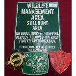 American Florida Game & fresh Water Fish Commission Wildlife Management tin sign (20cm x 25cm), an