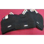 Five new ex shop stock Thinsulate black beanie hats