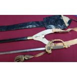Rare British Edward VII Royal Company of Archers dress sword complete with black leather and brass