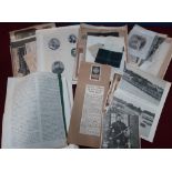 Box containing a quantity of Victorian and later military ephemera, research materials, prints,