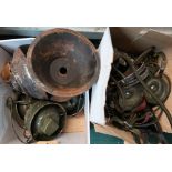 Selection of circa 1950s military tannoy systems, two boxes of various assorted military comms kit