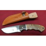 Boxed as new Elk Ridge sheath knife ER-128 with leather sheath