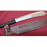 J Adams Ltd of Sheffield heavy bladed 13 inch machete and sheath