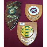 Three wall plaque shields for British Field Sports Society Trade Member Wagbi & Shooting School (3)