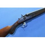 Unknown make 12 bore side by side hammer gun woth 30 inch barrels, serial no. 64111 (shotgun