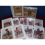 Quantity of various military ephemera, 19th & 20th C including various coloured military prints,