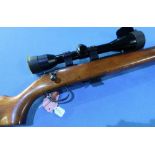 Remington 22 LR bolt action rifle fitted with sound moderator and scope serial no. 1288007 (