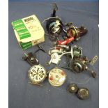 Collection of mostly various assorted spinning reels including a boxed Noral Norris 2115