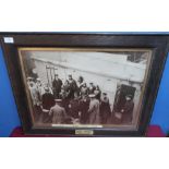 Oak framed large photographic print with associated ivorine plaques 'Lord Kitchener and the