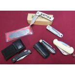 Selection of six various assorted pocket knives