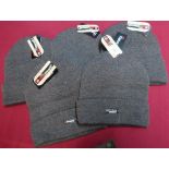 Five new ex shop stock Thinsulate grey beanie hats