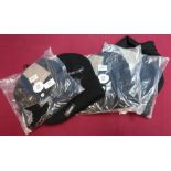 Five new ex shop stock Thinsulate black beanie hats