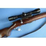 Savage model 40 .22 bolt action rifle with detachable magazine fitted with sound moderator Nikko