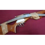 Wooden stocked modern crossbow with aluminium mounts and bow