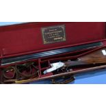 Cased Roland Watson side by side side-lock ejector shotgun with 28 inch barrels, choke CYC & 3/4,