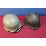 German Third Reich Civil steel helmet with leather liner and chin strap, with later painted detail