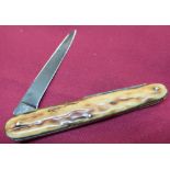 Large vintage twin blade pocket knife by Westby Leicester, the largest blade marked Perth Knife with