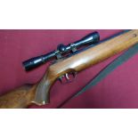 Weihrauch HW80 brake barrel .22 air rifle with sound moderator and 4x32 scope, with box of