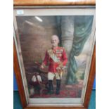 Maple framed and mounted coloured print of Field Marshall Frederick Sleigh Earl Roberts of
