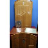 Selection of regimental oak and other wall plaques, including Reme Officer Wing, Commanding Officers