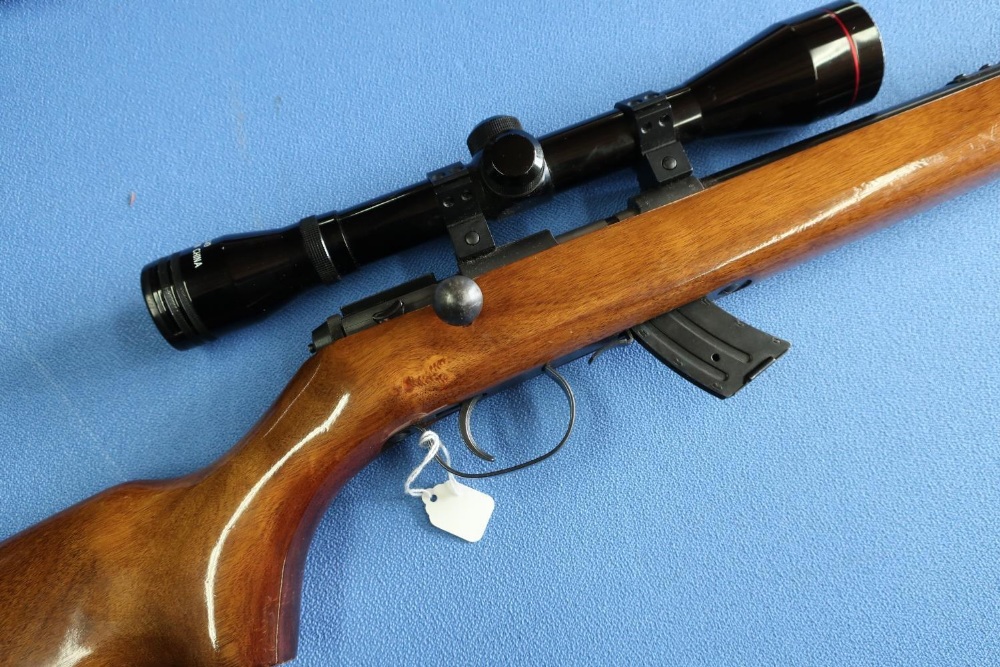 CBC .22 bolt action rifle with detachable magazine, Parker Hale sound moderator and 6x40 scope