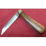 Sheffield made pocket knife with 3 inch folding blade and two piece wooden grips