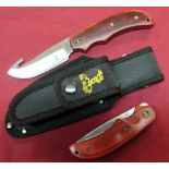 Elk Ridge combination sheath knife set with ER013 gutting knife and ER-013 pocket knife