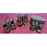 Pair of early 20th c. french style binoculars, a pair by Army & Navy 121X and a cased pair of