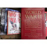 Selection of various military books including Guns of the Reich, Aviation A History Through Art,