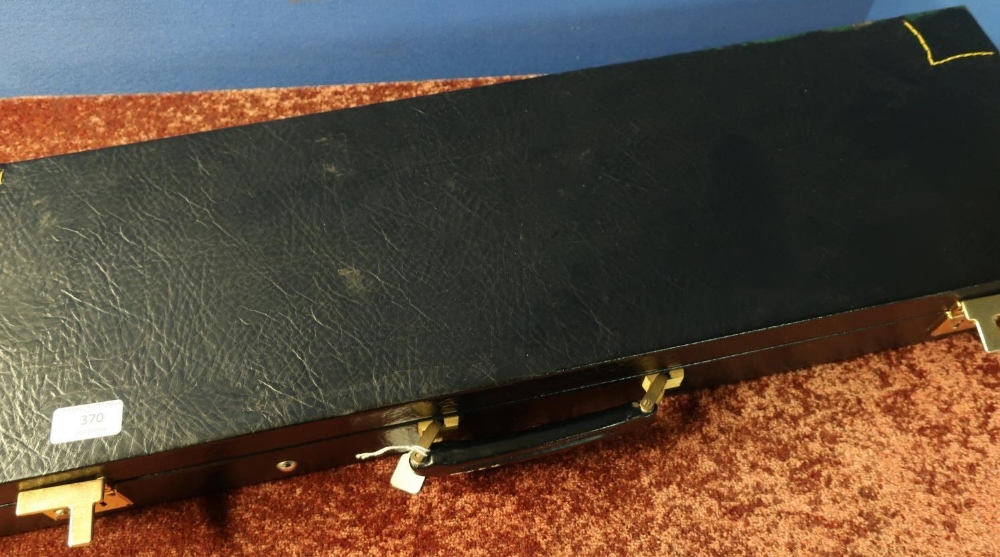 Black Rexine gun case with fitted interior to fit up to 28 inch barrels