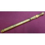 Turned ash truncheon (length 50cm) with later painted detail for London Constabulary