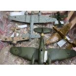 Six made up and well painted Airfix WWII period German aircraft, including Junkers Bomber, Focke-