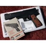 Weihrauch H W 45 air pistol 4.5/.177, serial no 354055, groove for telescopic sight, stamped H