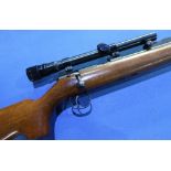 BSA Supersport-5 .22LR rifle fitted with sound moderator and Weaver B22-A scope, serial no.