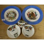 Pair of WWI Victory plates with impressed makers mark for Charles Ford Staffordshire, and a WWI