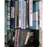 Box of various military books including The Panther Tank, Beneath Flanders Fields, The Worlds