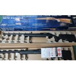 Boxed as new M70 Varmint 6MMBB Air Soft Rifle with accessories, and two boxed as new FM SPR A5M