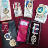 Collection of various assorted Masonic jewels and medals including Lodge of The Golden Fleece, a