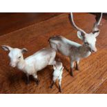 Group of three Beswick fallow deer