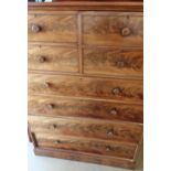 Extremely large Victorian mahogany chest with two upper cupboard doors in the form of four faux
