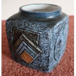Small square shaped Troika of Cornwall vase (9cm high)